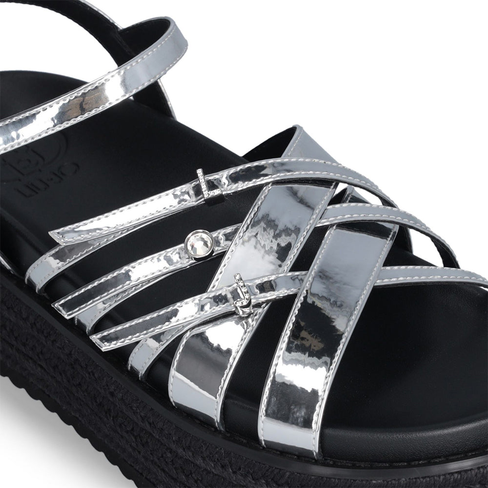 Sandali Platform LIU JO Panarea 03 con Fascette Incrociate a Specchio Silver