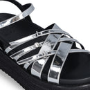 Sandali Platform LIU JO Panarea 03 con Fascette Incrociate a Specchio Silver
