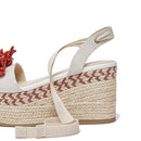 Sandali Donna con Zeppa LIU JO Bali 02 in Cavas Beige e Rosso Corallo