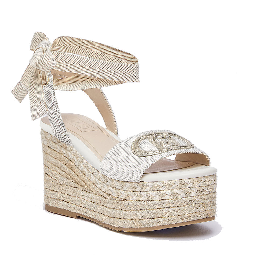 Sandali Donna con Zeppa LIU JO Bali 02 in Canvas Beige