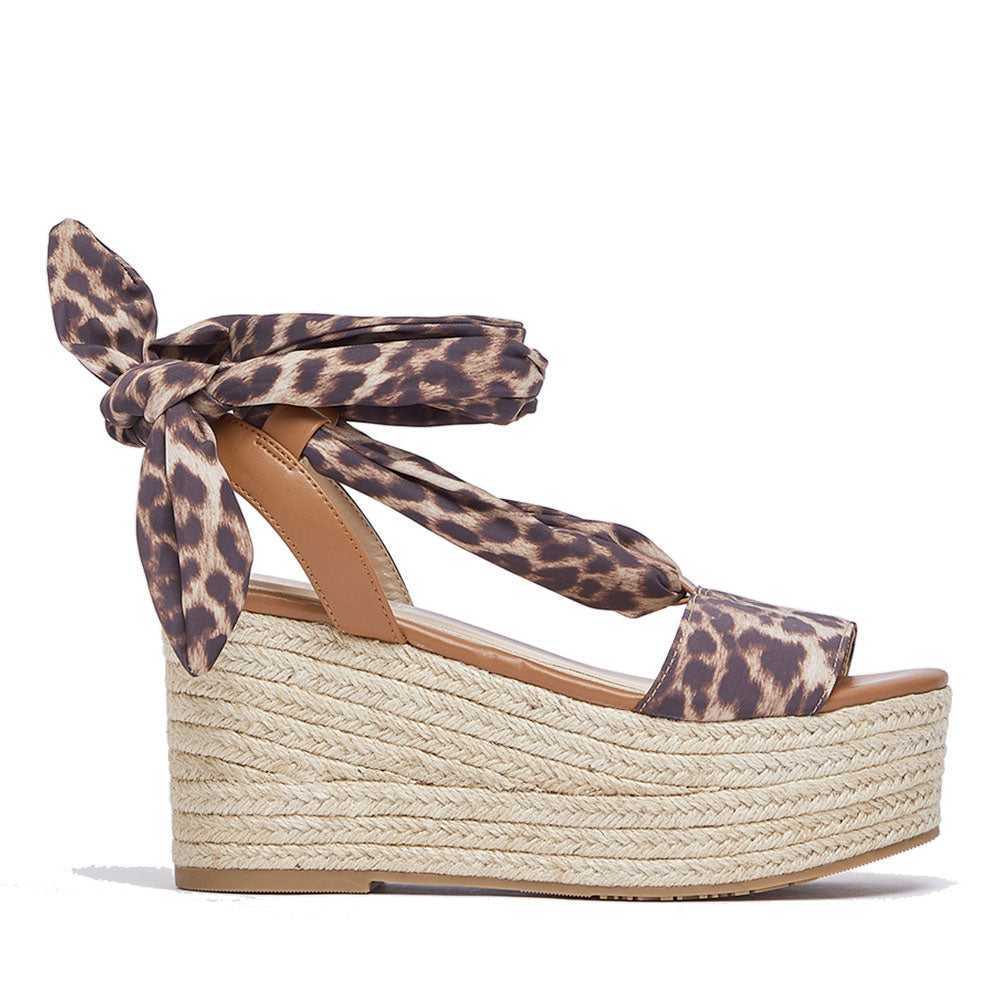 Sandali Donna con Zeppa LIU JO Bali 03 in Tessuto stampa Animalier