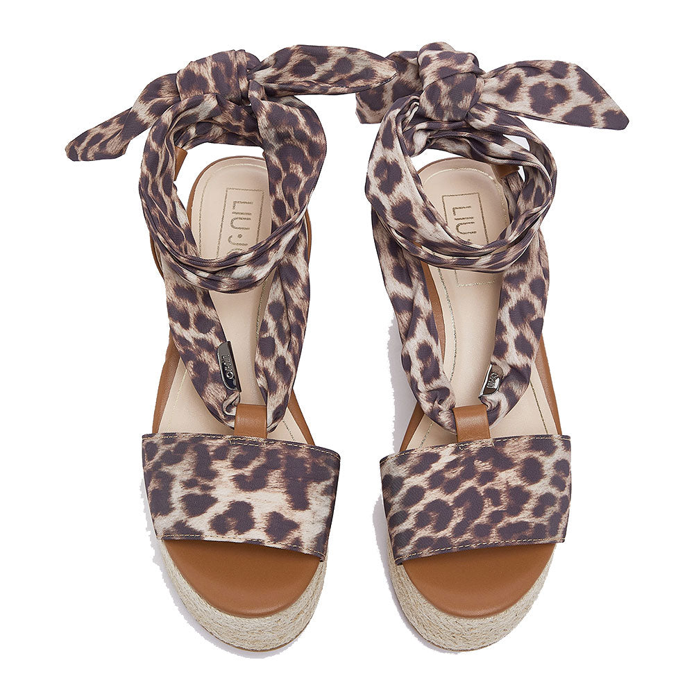 Sandali Donna con Zeppa LIU JO Bali 03 in Tessuto stampa Animalier