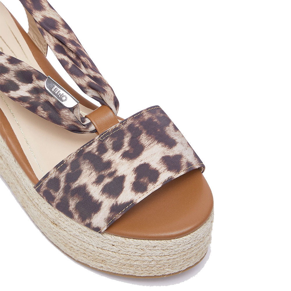 Sandali Donna con Zeppa LIU JO Bali 03 in Tessuto stampa Animalier