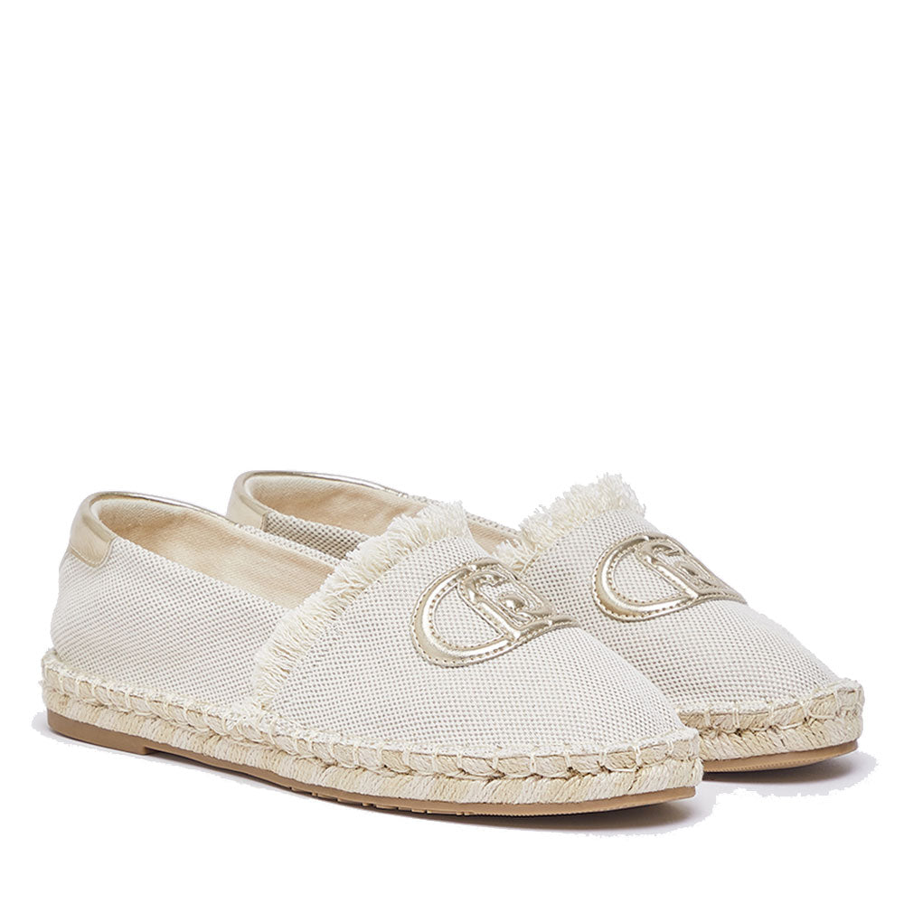 Espadrillas Donna LIU JO Capri 01 in Canvas Beige con Maxi Logo