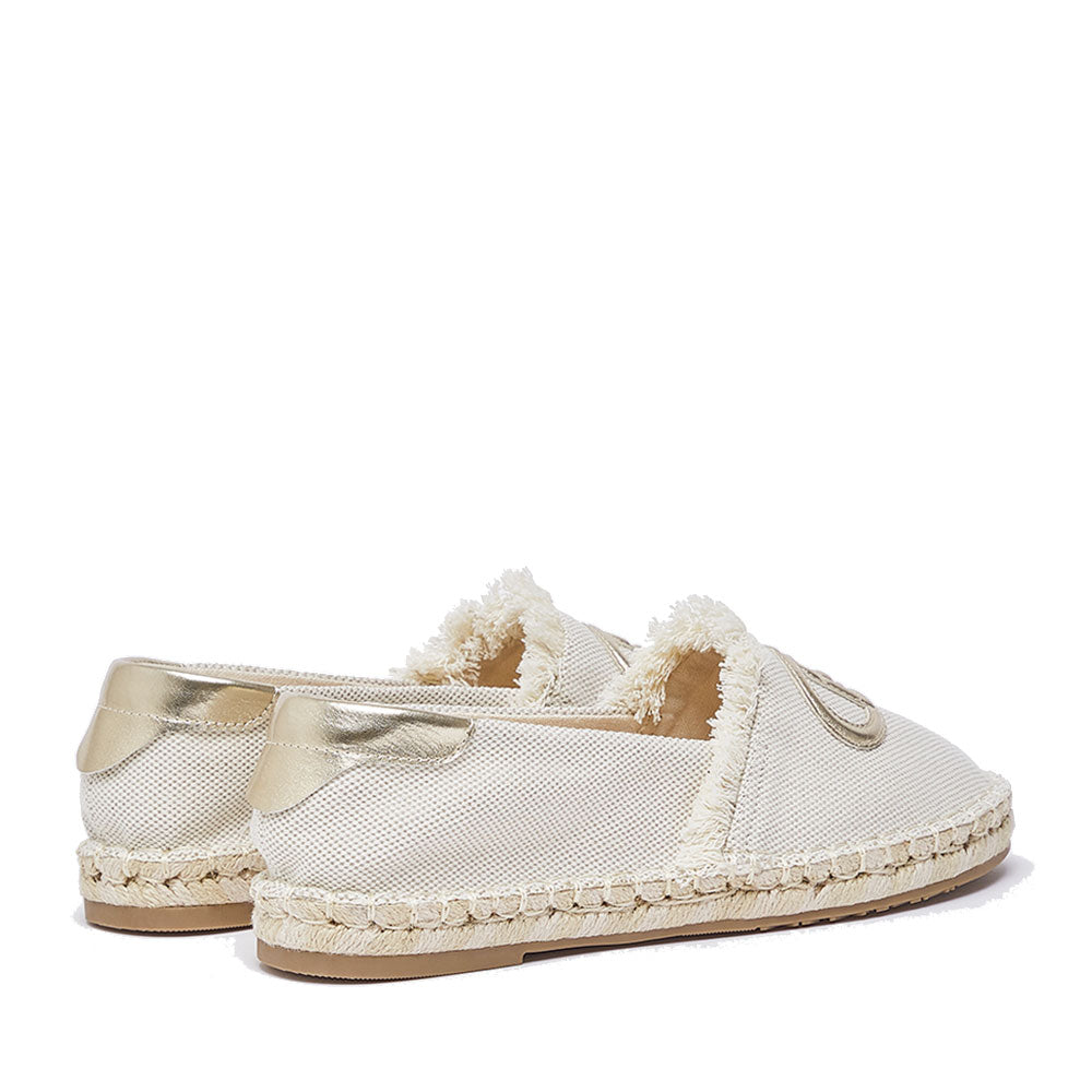 Espadrillas Donna LIU JO Capri 01 in Canvas Beige con Maxi Logo
