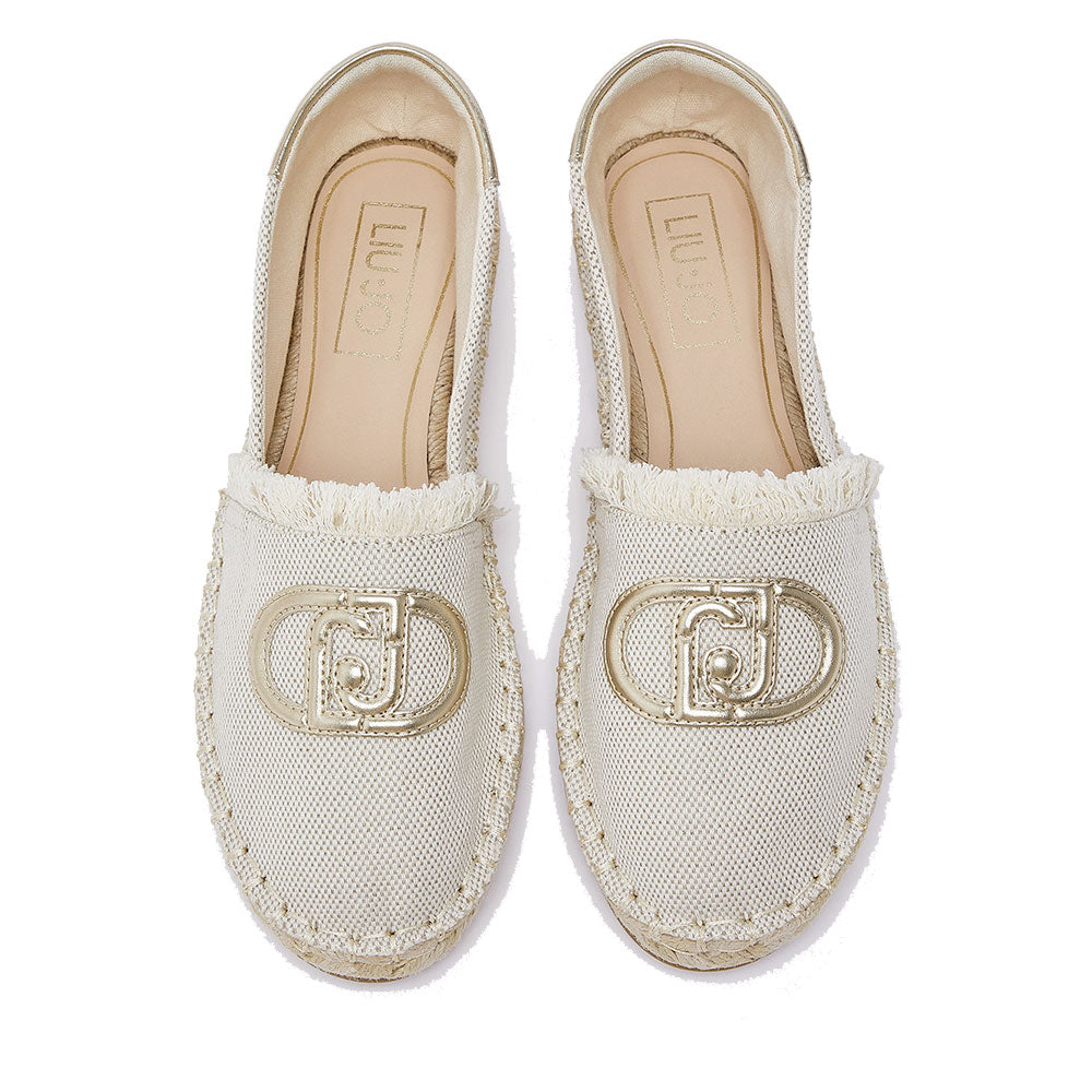 Espadrillas Donna LIU JO Capri 01 in Canvas Beige con Maxi Logo