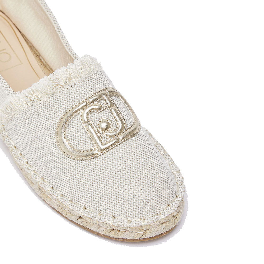 Espadrillas Donna LIU JO Capri 01 in Canvas Beige con Maxi Logo