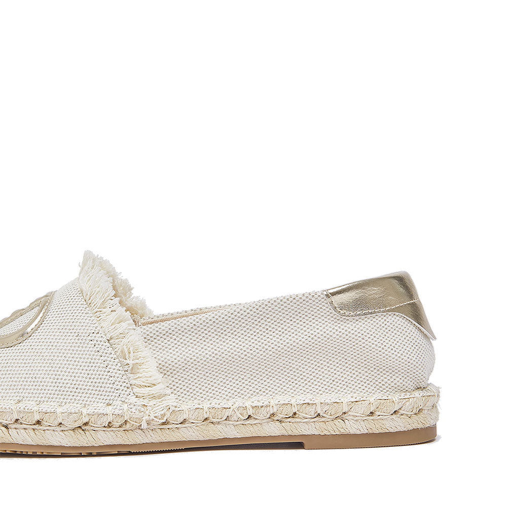 Espadrillas Donna LIU JO Capri 01 in Canvas Beige con Maxi Logo