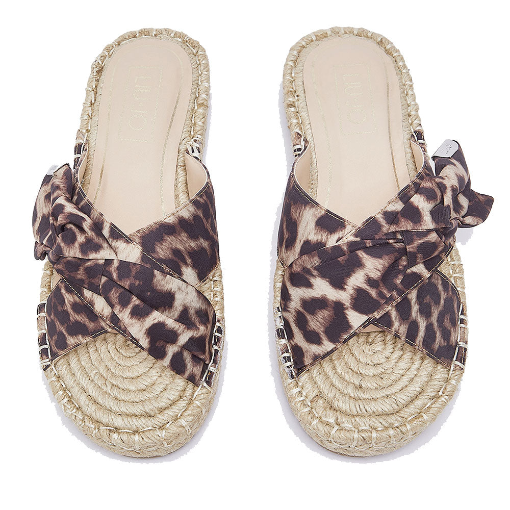 Ciabatte Donna Modello Espradillas LIU JO Paros 03 in Tessuto Stampa Animalier