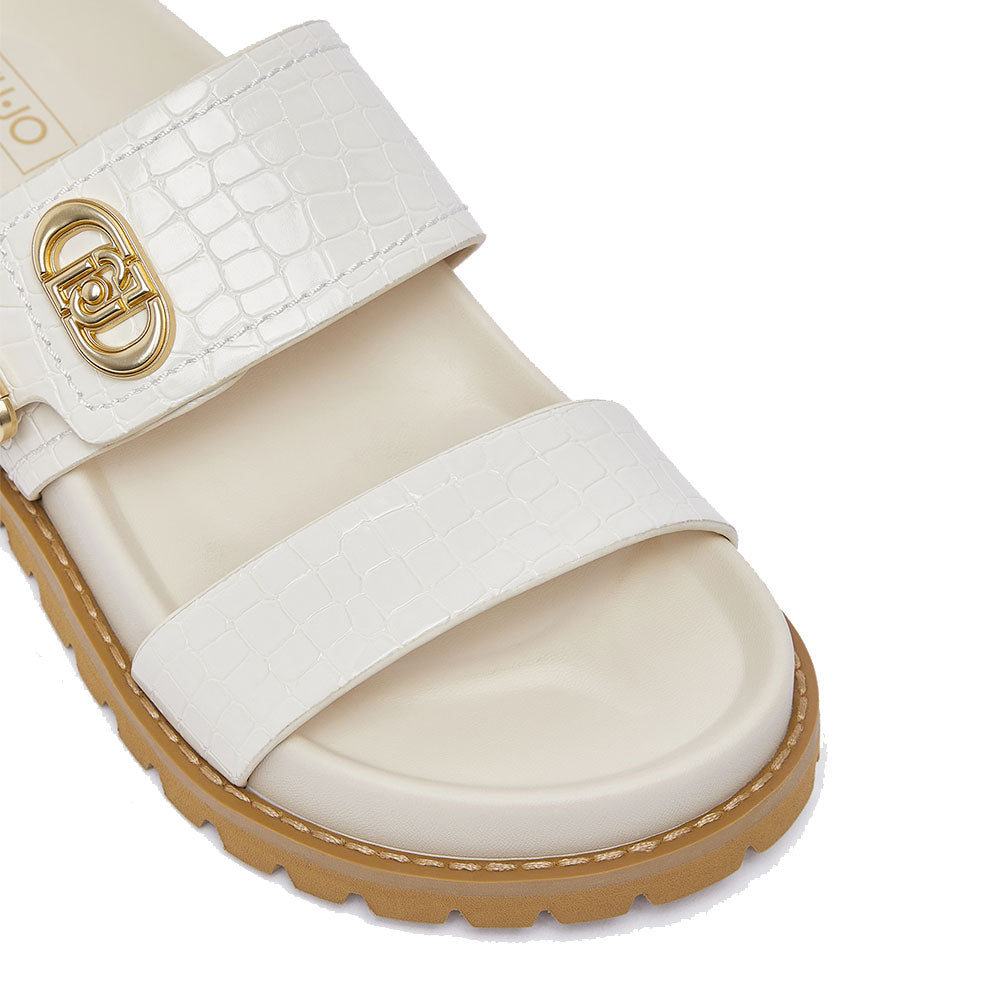 Ciabatte Donna Doppia Fascia LIU JO Livia 02 stampa Cocco color Latte