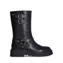 Stivali Donna LIU JO Rumi 26 Biker Boots in Pelle Nera