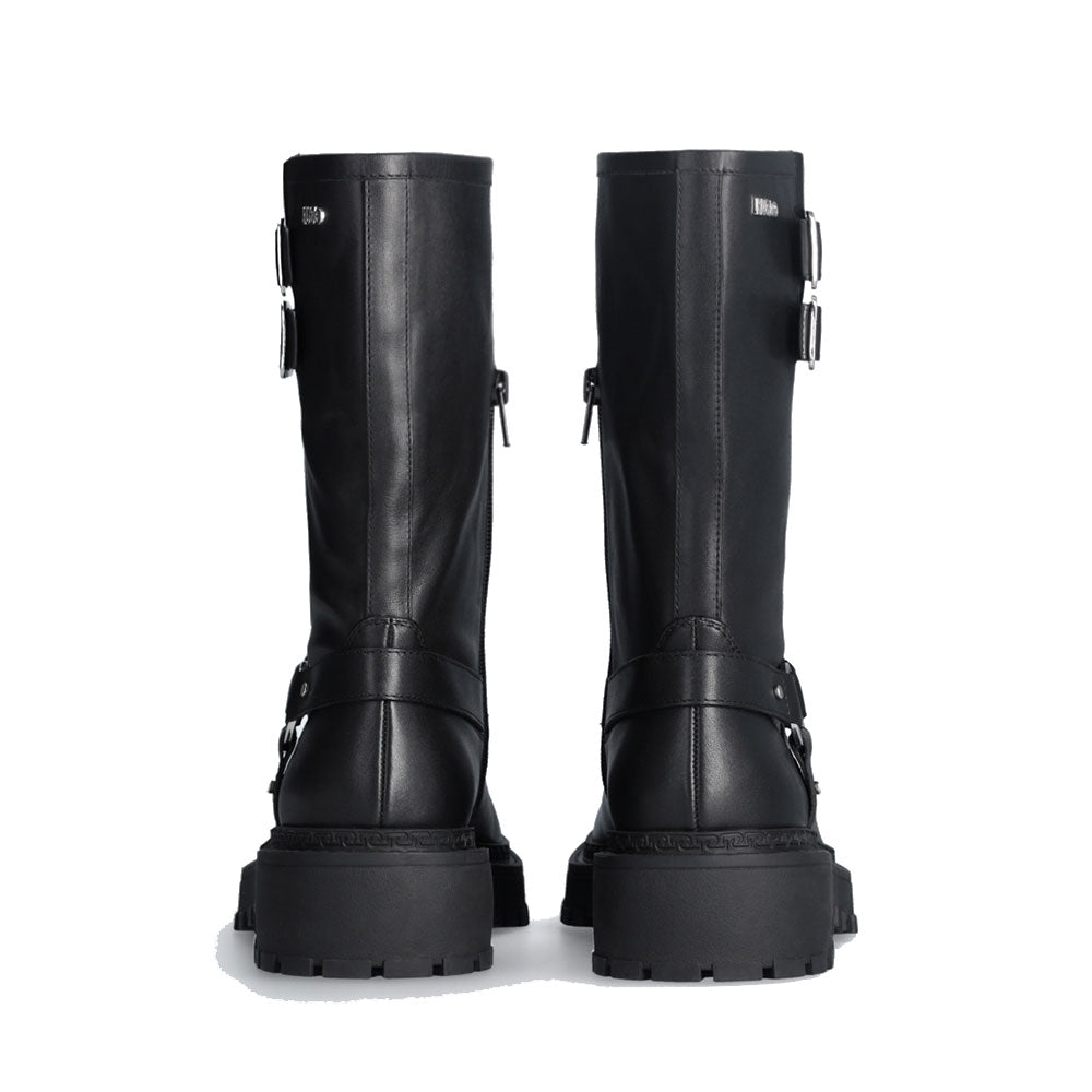 Stivali Donna LIU JO Rumi 26 Biker Boots in Pelle Nera