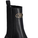 Stivaletti Beatles Donna LIU JO London 02 in Pelle Nera con Inserti Monogram