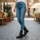 Stivaletti Beatles Donna LIU JO London 02 in Pelle Nera con Inserti Monogram