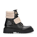 Anfibi Donna LIU JO Rumi 40 in Pelle Nera con Dettagli in Eco Fur
