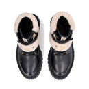 Anfibi Donna LIU JO Rumi 40 in Pelle Nera con Dettagli in Eco Fur