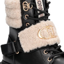 Anfibi Donna LIU JO Rumi 40 in Pelle Nera con Dettagli in Eco Fur