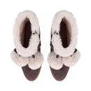 Stivali Donna Imbottiti con Zeppa LIU JO Rania 01 in Suede Marrone con Pon Pon