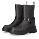 Stivaletti Donna LIU JO Andrea 03 stampa Saffiano Nera con Inserti Monogram Marrone