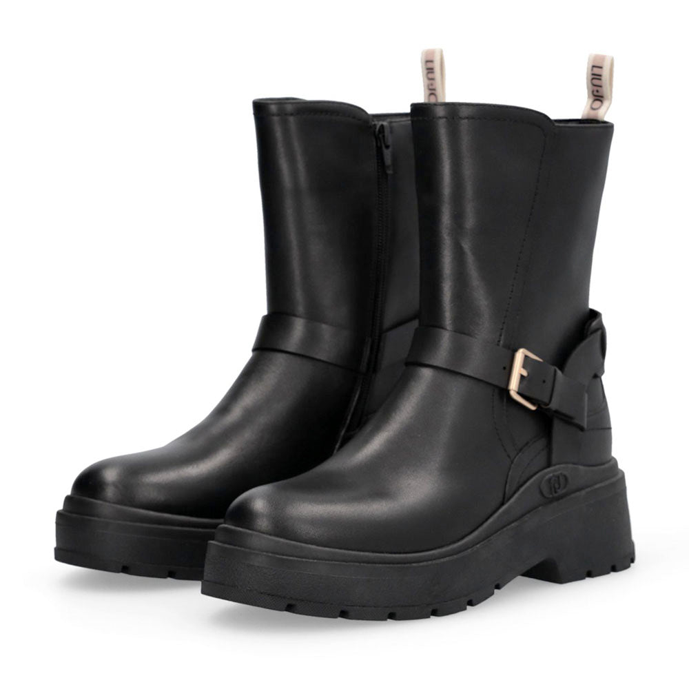 Stivaletti Donna LIU JO Andrea 03 in Pelle Nera con Dettagli Bold