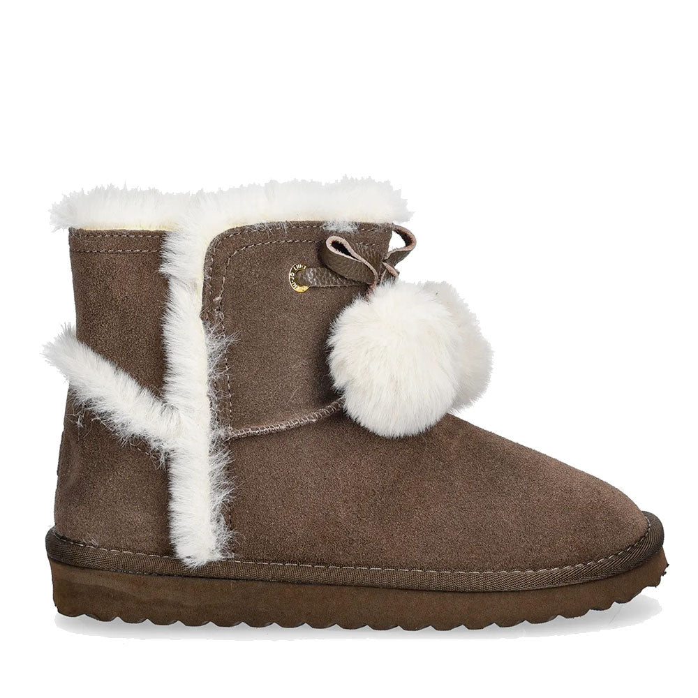 Stivaletti Donna Imbottiti LIU JO Jil 05 in Suede Marrone con Pon Pon