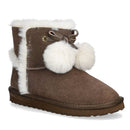 Stivaletti Donna Imbottiti LIU JO Jil 05 in Suede Marrone con Pon Pon