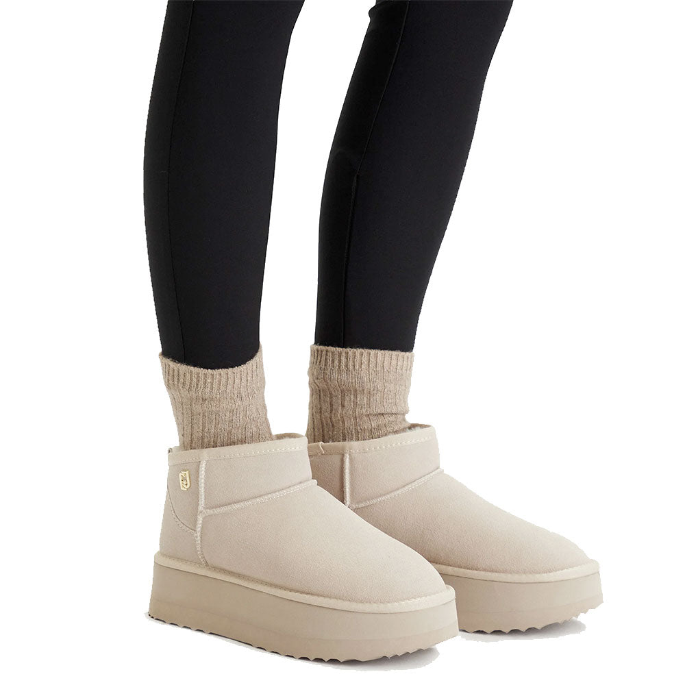 LIU JO Jane 01 Damen Plateau Stiefeletten aus Sand Wildleder