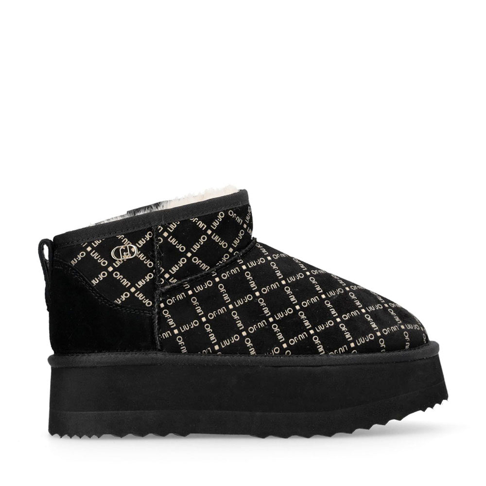 Stivaletti Donna Platform Imbottiti LIU JO Jane 01 in Microfibra Stampata Nero