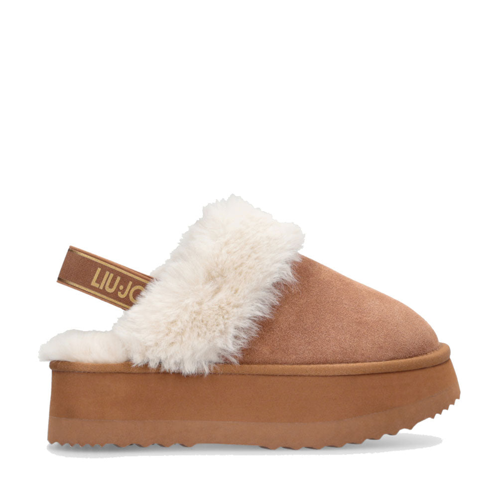 Sabot Platform Imbottiti LIU JO Jane 10 in Suede color Cognac