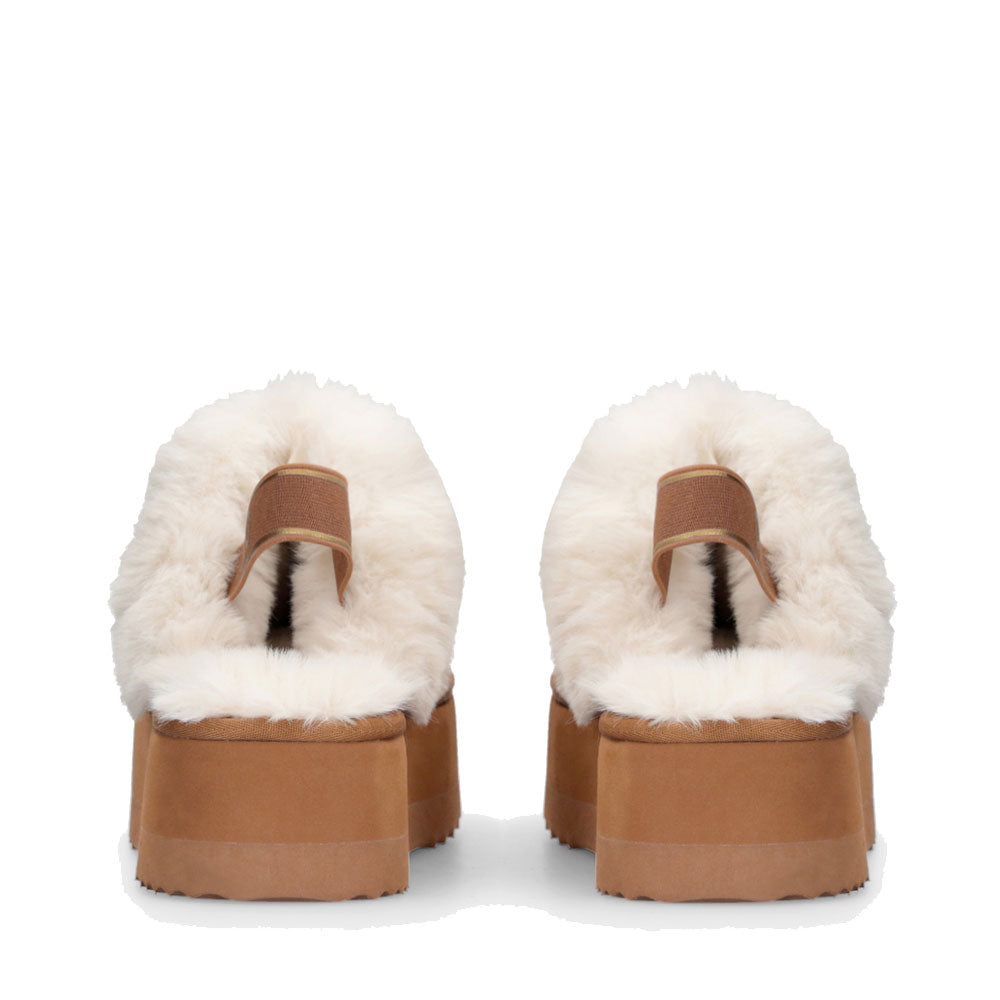 Sabot Platform Imbottiti LIU JO Jane 10 in Suede color Cognac
