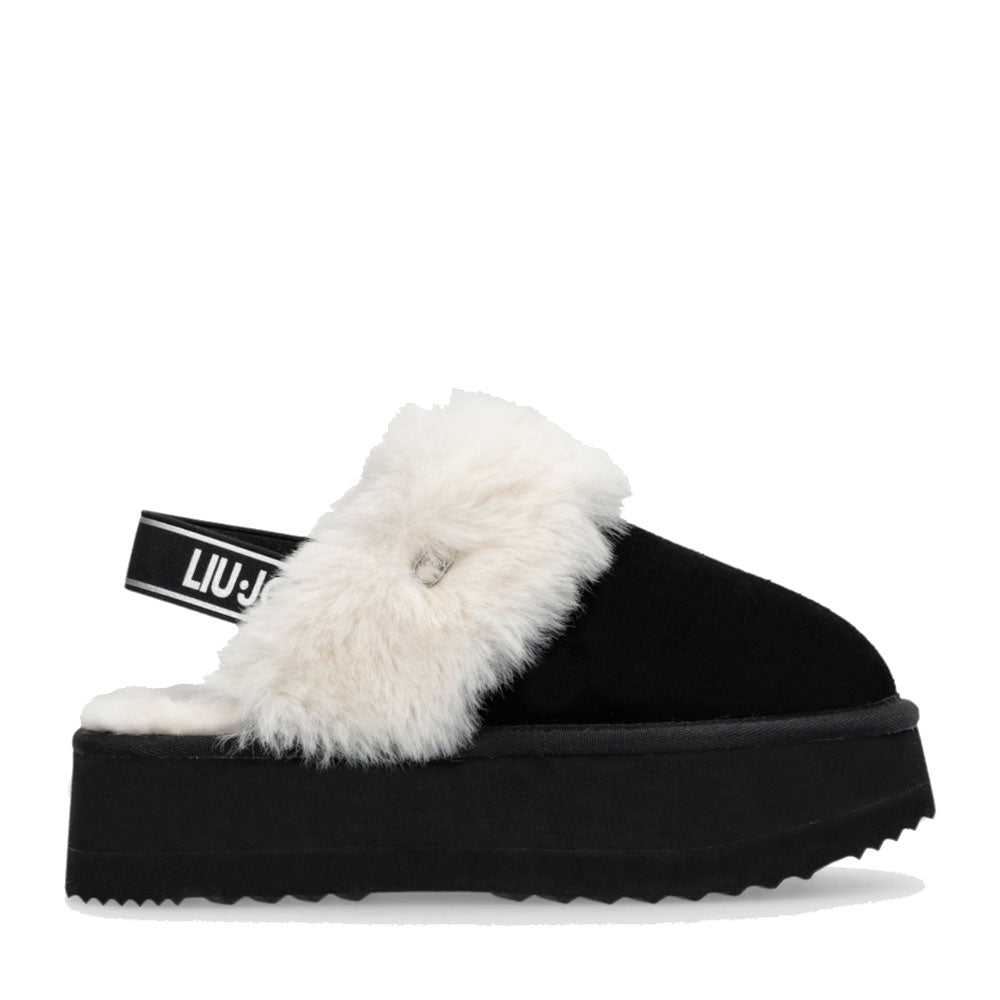 Sabot Platform Imbottiti LIU JO Jane 10 in Suede Nero