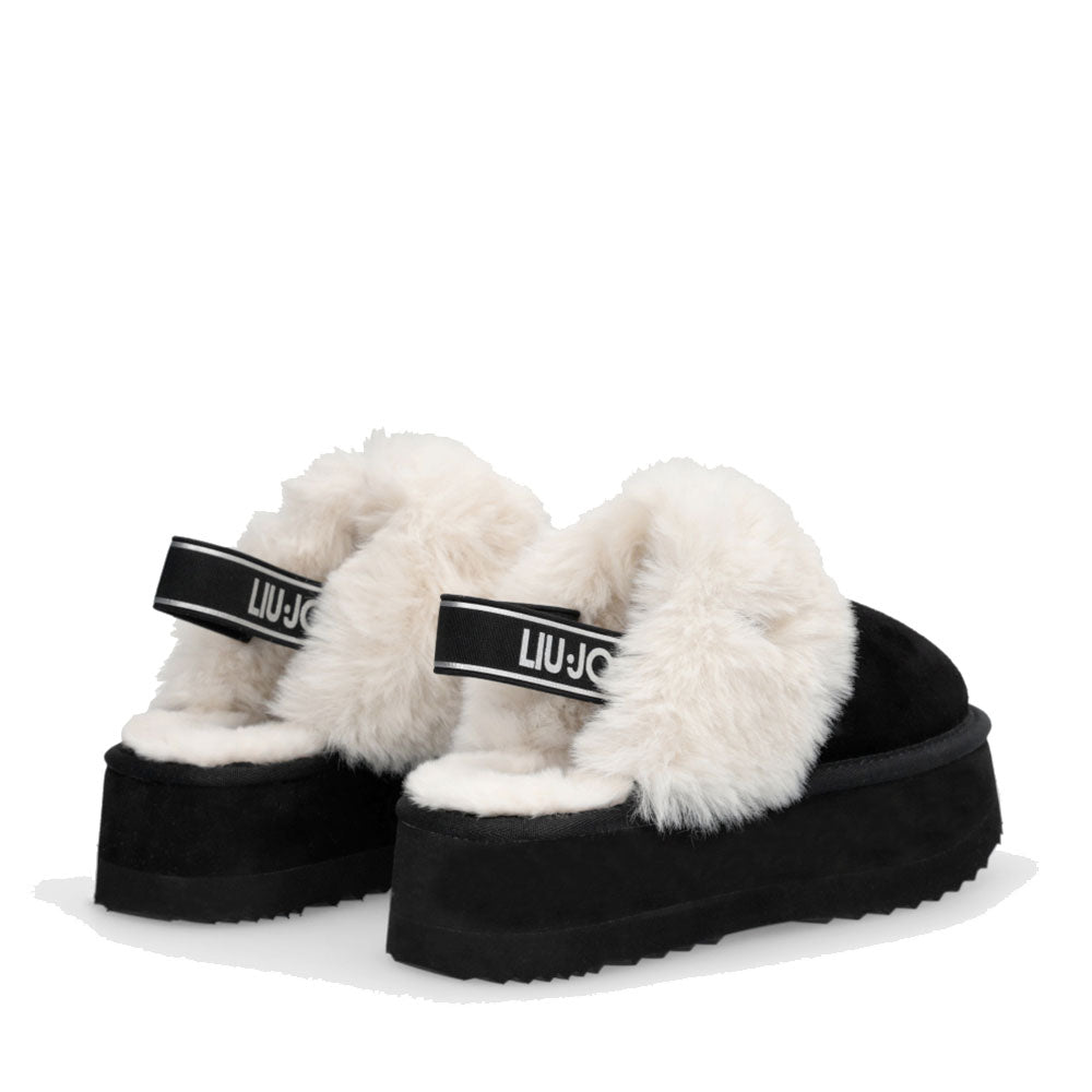 Sabot Platform Imbottiti LIU JO Jane 10 in Suede Nero