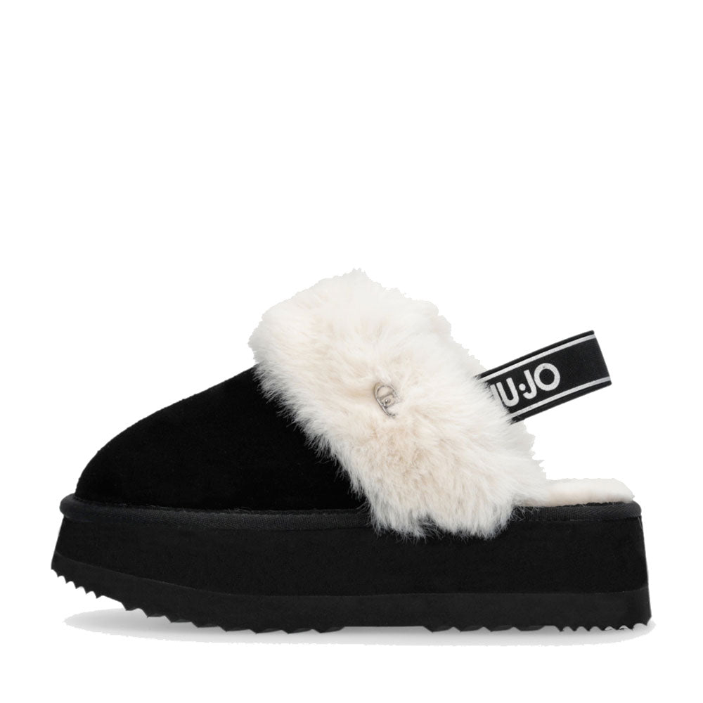 Sabot Platform Imbottiti LIU JO Jane 10 in Suede Nero