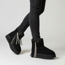 Stivaletti Donna Platform Imbottiti LIU JO Jane 09 in Suede Nero con Frange