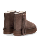 Stivaletti Donna Platform Imbottiti LIU JO Jane 09 in Suede color Ebano con Frange