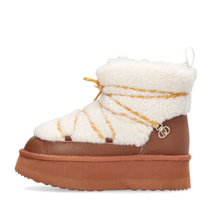 Women's Brown Leather and Faux Fur Snow Boots LIU JO Jane 07