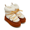 Stivali Donna da Neve LIU JO Jane 07 in Pelle e Eco Fur Marrone