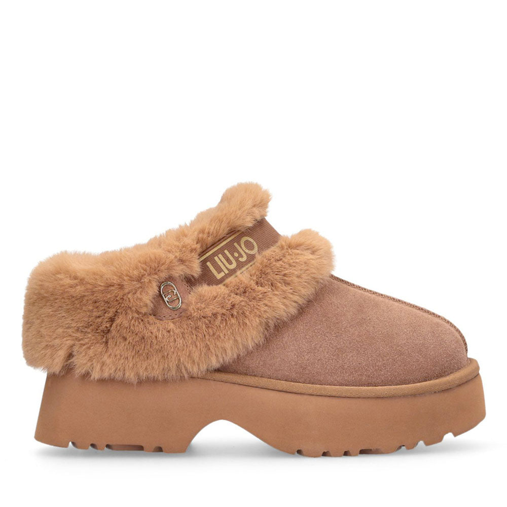 Sabot Donna Imbottiti LIU JO Juny 01 in Suede color Cognac