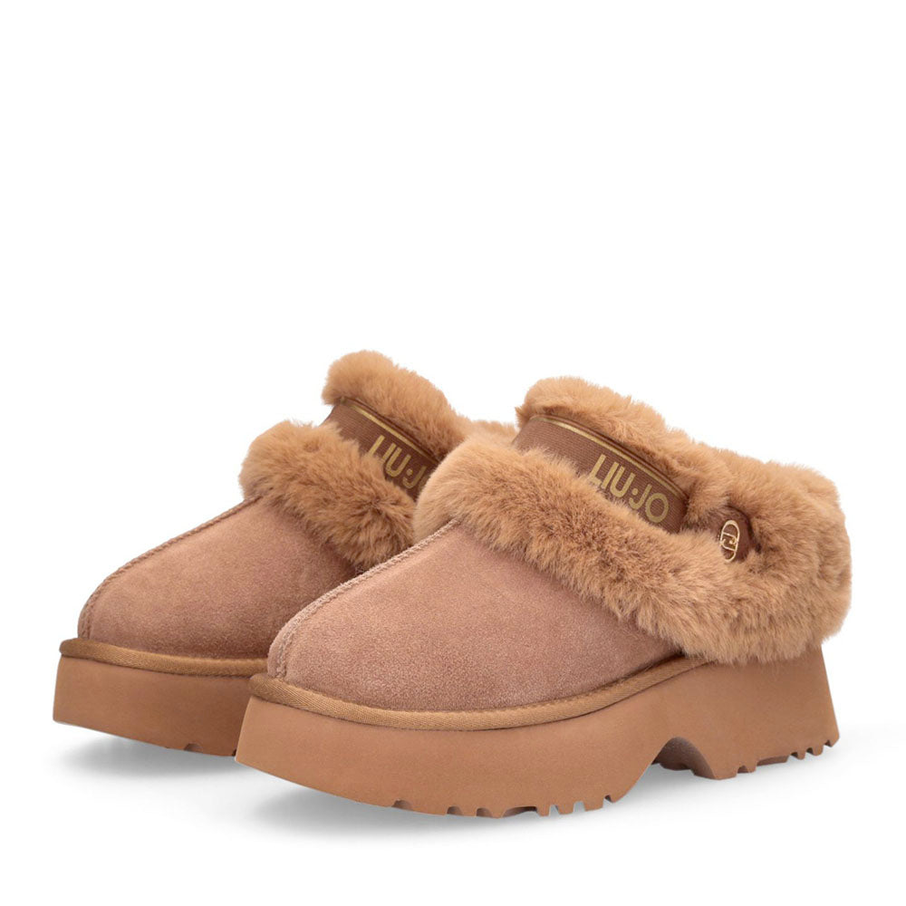 Sabot Donna Imbottiti LIU JO Juny 01 in Suede color Cognac