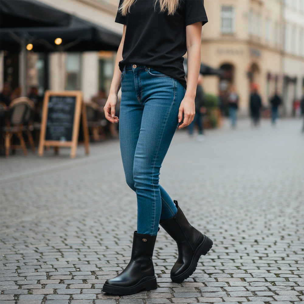 LIU JO Damen-Ankle-Boots Andrea 05 Spreading Black