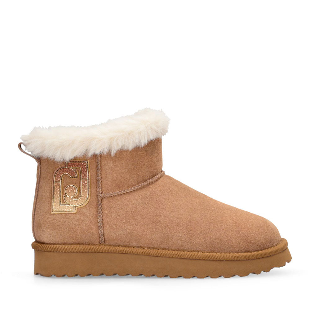 Stivaletti Donna Imbottiti LIU JO Jil 12 in Suede color Cognac con Logo