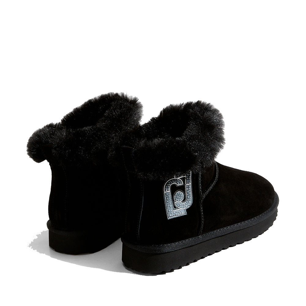 Stivaletti Donna Imbottiti LIU JO Jil 12 in Suede Nero con Logo