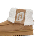 Stivaletti Donna Imbottiti LIU JO Jil 13 in Suede color Cognac con Risvolto in Tessuto Teddy