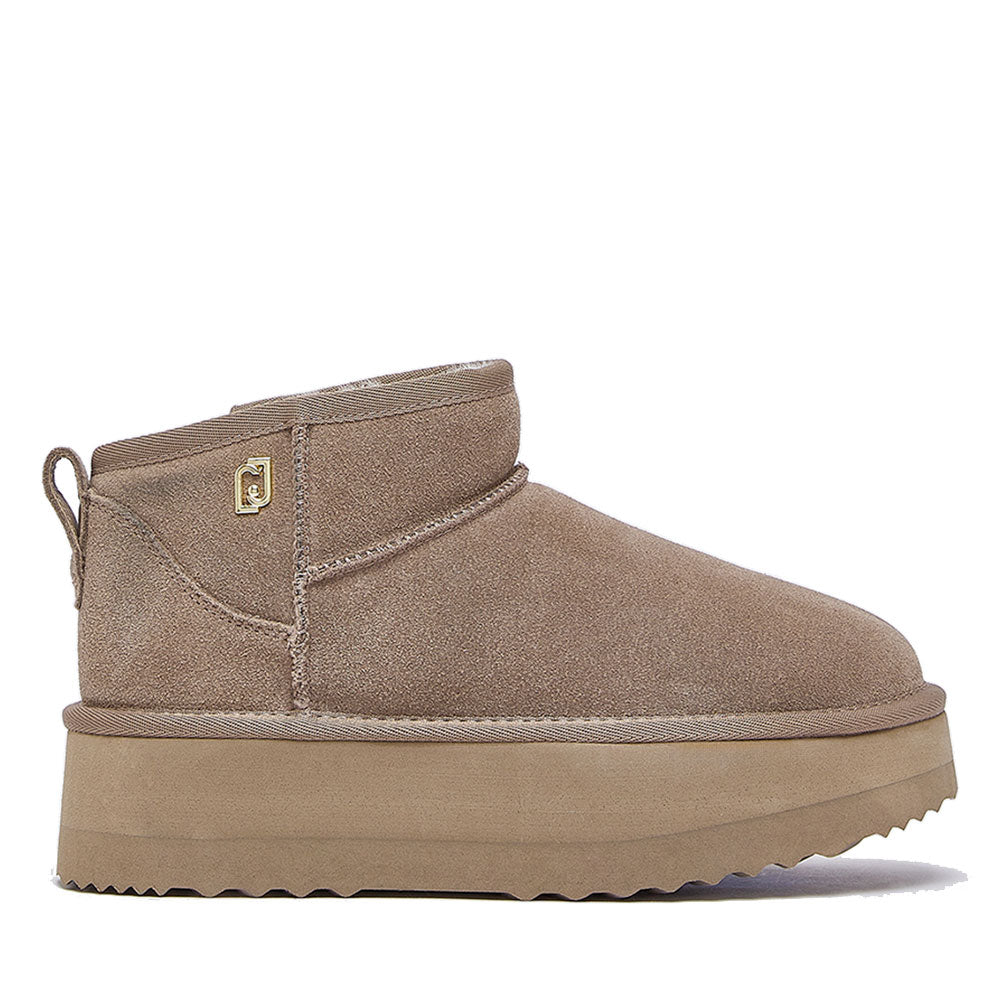 Stivaletti Donna Platform LIU JO Jane 01 Imbottiti in Suede Havana