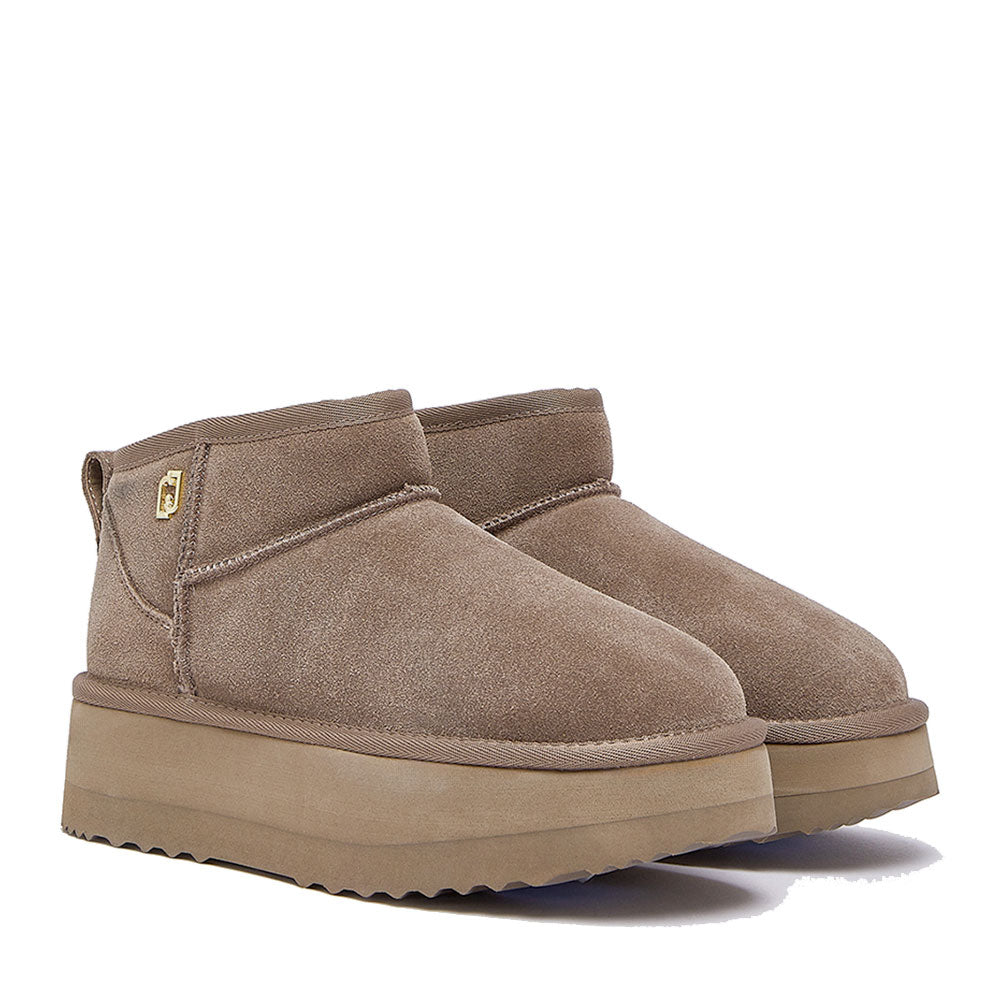Stivaletti Donna Platform LIU JO Jane 01 Imbottiti in Suede Havana
