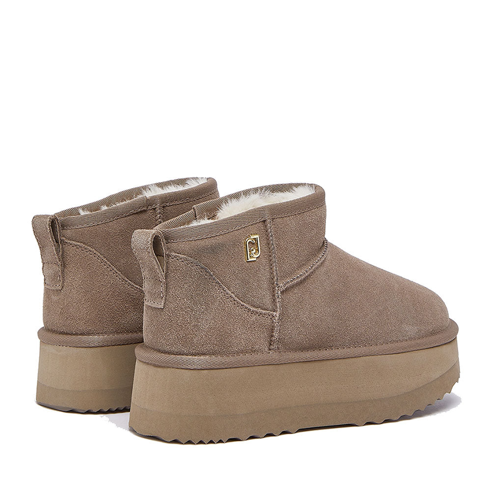 Stivaletti Donna Platform LIU JO Jane 01 Imbottiti in Suede Havana