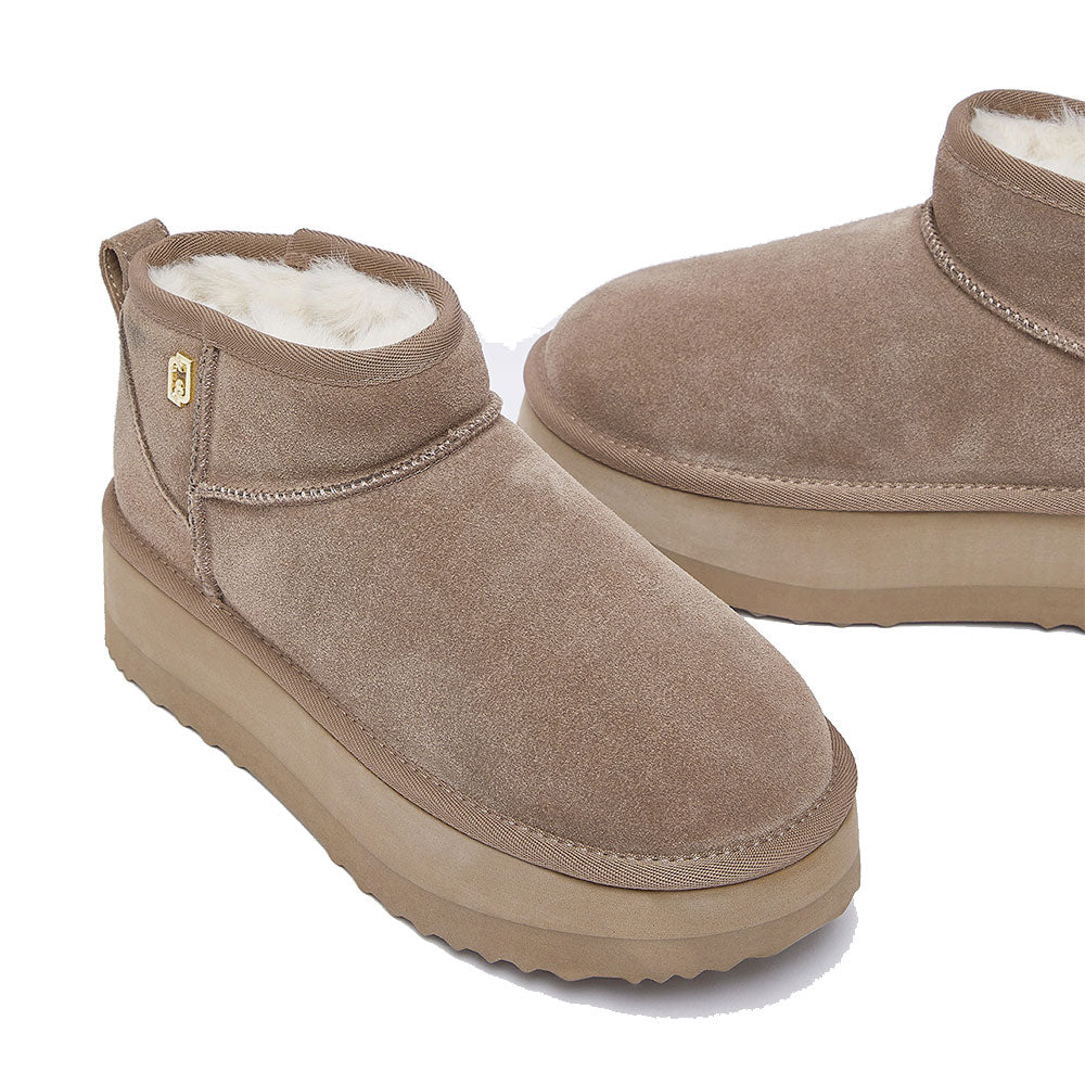 Stivaletti Donna Platform LIU JO Jane 01 Imbottiti in Suede Havana