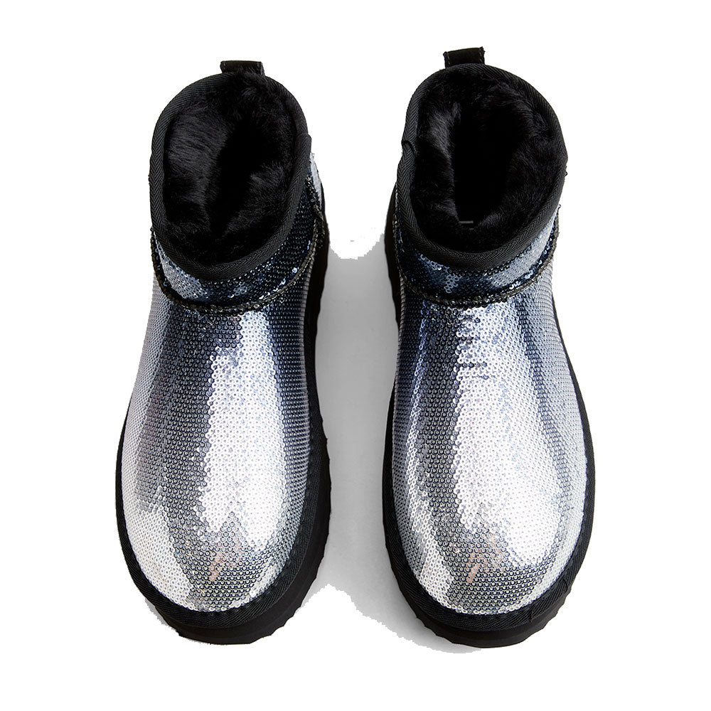 Stivaletti Donna Imbottiti Platform LIU JO Jane 01 con Paillettes Sfumate All Over Nere