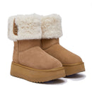 Stivali Donna Imbottiti LIU JO Jane 12 in Suede color Cognac con Risvolto