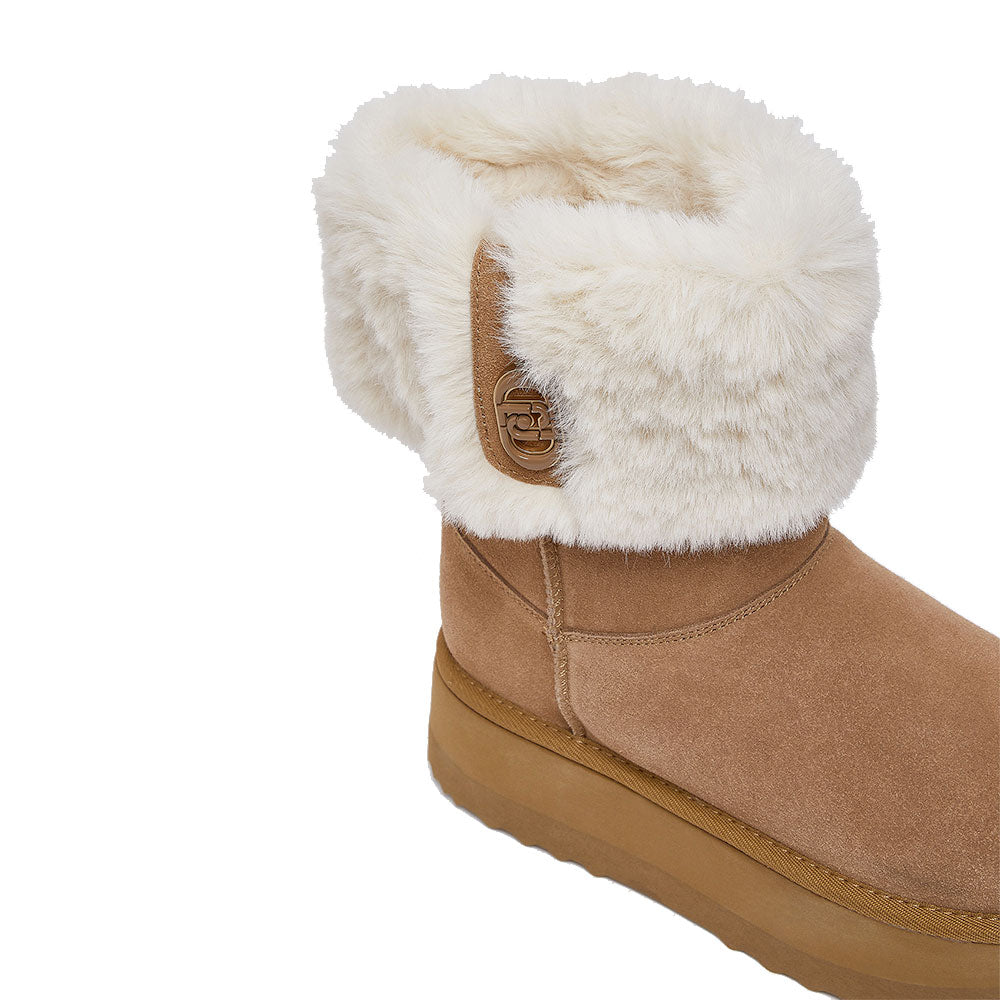 Stivali Donna Imbottiti LIU JO Jane 12 in Suede color Cognac con Risvolto